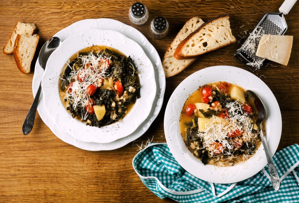Barley Soup with Kale and Parmesan