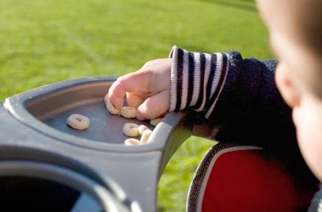 baby pinches Cereal to eat Stroller 200537316 001 770x533 1