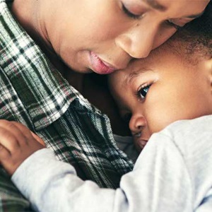 concerned mom with toddler